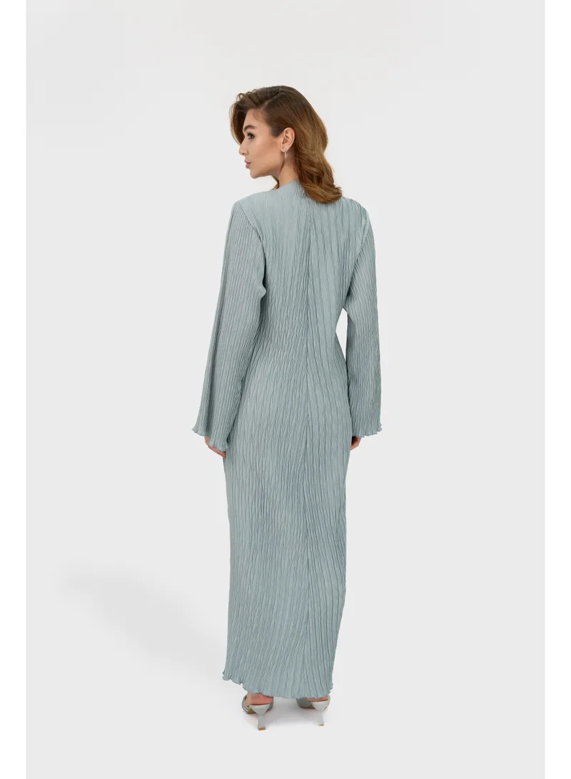 Ophelia European Women’s Pleated Dress – Elegant Soft Blue Maxi Dress with Flowy Fabric for Casual & Occasion Wear for Women | Best Price UAE